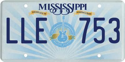 MS license plate LLE753