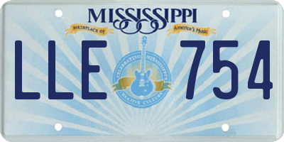 MS license plate LLE754
