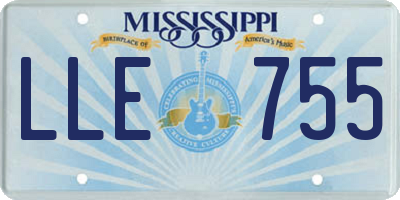 MS license plate LLE755
