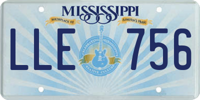 MS license plate LLE756