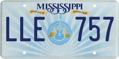 MS license plate LLE757
