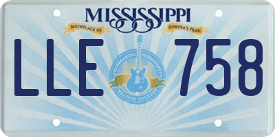 MS license plate LLE758