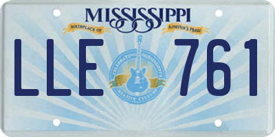 MS license plate LLE761