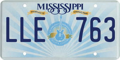 MS license plate LLE763
