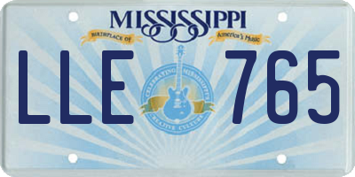MS license plate LLE765