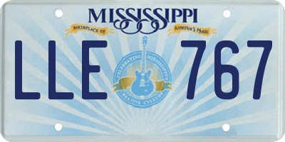 MS license plate LLE767