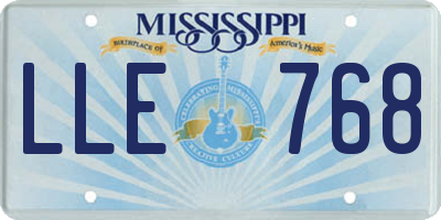 MS license plate LLE768