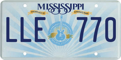 MS license plate LLE770
