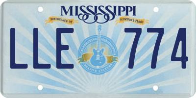 MS license plate LLE774