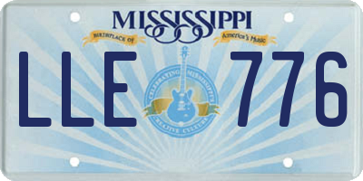 MS license plate LLE776