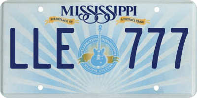 MS license plate LLE777