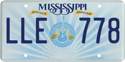 MS license plate LLE778