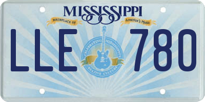 MS license plate LLE780