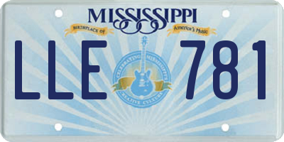 MS license plate LLE781