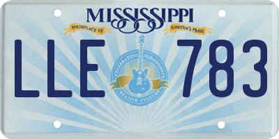 MS license plate LLE783