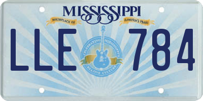 MS license plate LLE784