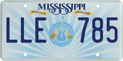 MS license plate LLE785