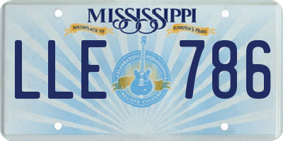 MS license plate LLE786