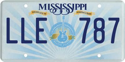 MS license plate LLE787