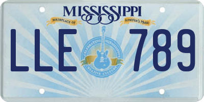 MS license plate LLE789