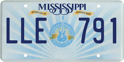 MS license plate LLE791