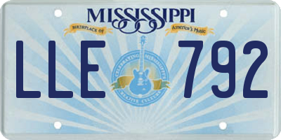 MS license plate LLE792