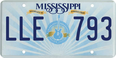 MS license plate LLE793