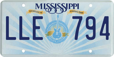MS license plate LLE794