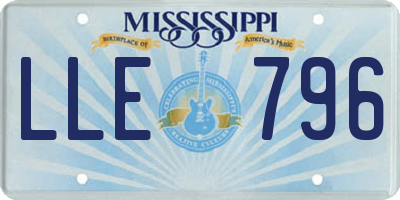 MS license plate LLE796