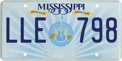 MS license plate LLE798