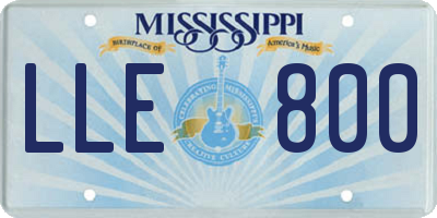 MS license plate LLE800
