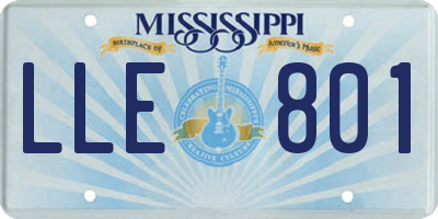 MS license plate LLE801