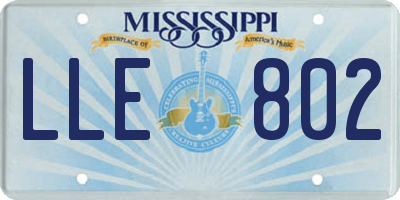 MS license plate LLE802