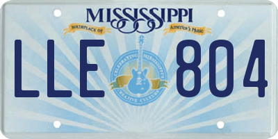 MS license plate LLE804