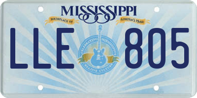 MS license plate LLE805