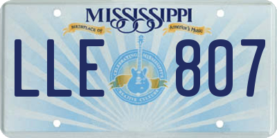 MS license plate LLE807