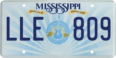 MS license plate LLE809