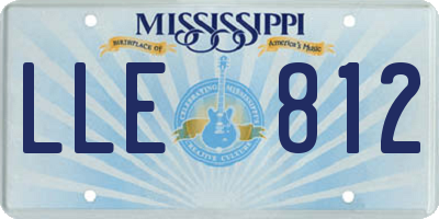 MS license plate LLE812