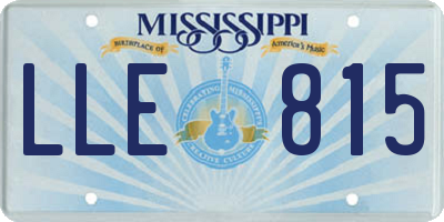 MS license plate LLE815