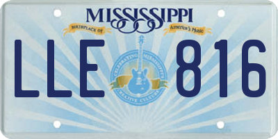 MS license plate LLE816