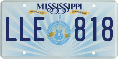MS license plate LLE818