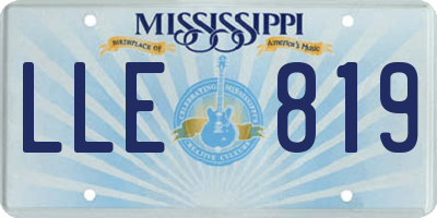 MS license plate LLE819