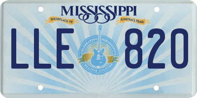 MS license plate LLE820