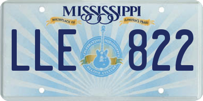 MS license plate LLE822