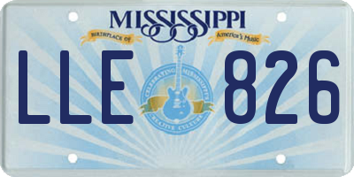 MS license plate LLE826