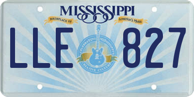 MS license plate LLE827