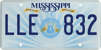 MS license plate LLE832