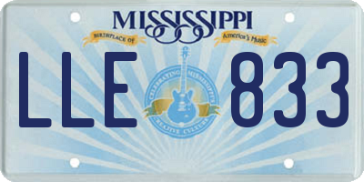 MS license plate LLE833