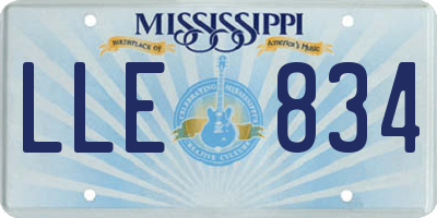 MS license plate LLE834