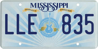 MS license plate LLE835